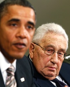 Former Secretary of State Kissinger with Obama