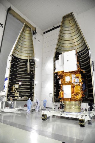 Fairing encloses landsat satellite