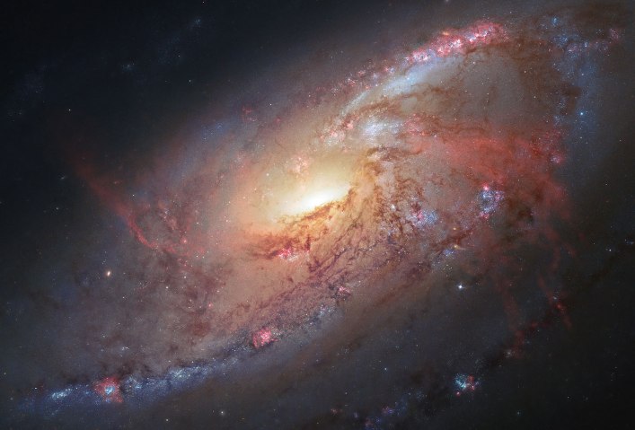llustration of the spiral galaxy M106.