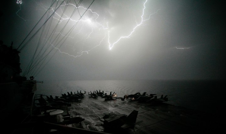 USA - Military - Lightning Over the USS Stennis