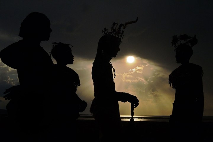 Rendile tribe members after the solar eclipse in the Sibiloi national Park in Turkana, on Nov. 3, 2013.