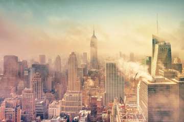 New York City on a polluted day