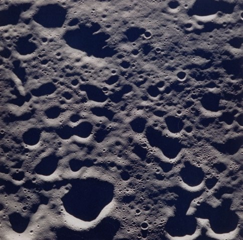 The crater pocked surface of the moon as seen during the Apollo 8 mission, in December 1968.