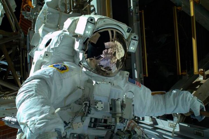 NASA astronaut Mike Hopkins during the spacewalk on Dec. 22, 2013.