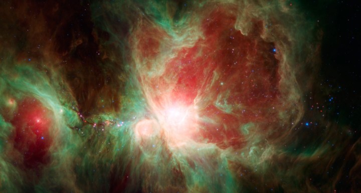The Orion Nebula, an immense stellar nursery located some 1,500 light-year away from Earth, released on Jan. 16. 2014. 