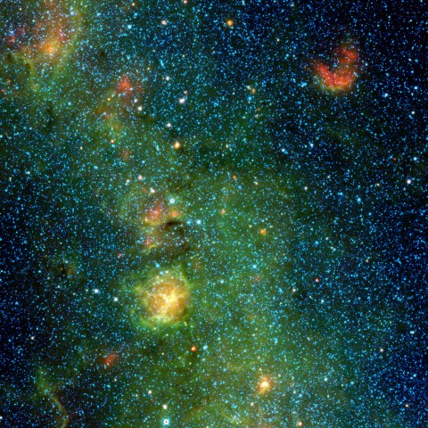 A storm of stars is brewing in the Trifid nebula