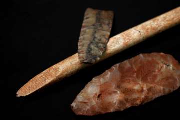 Stone tools found near the Anzick burial site