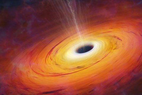 Computer rendering of a black hole